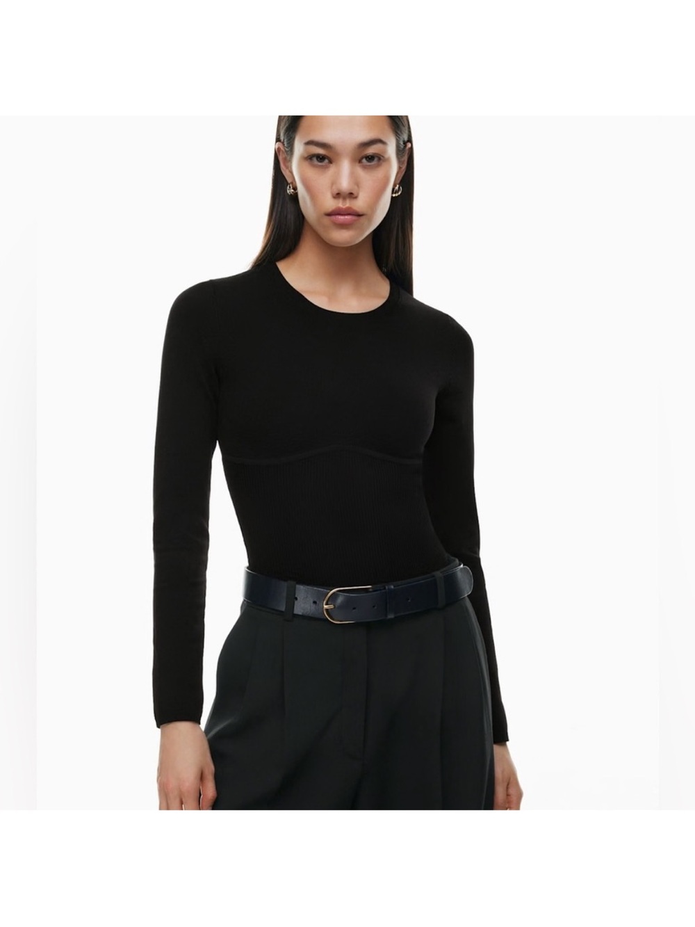 Aritzia Babaton Corset Ribbed Long-Sleeve Top - Picture 2 of 2